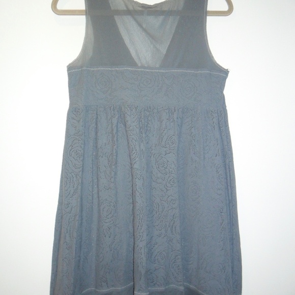 Free People Gray Lace and Mesh Dress Size Medium - Picture 4 of 6